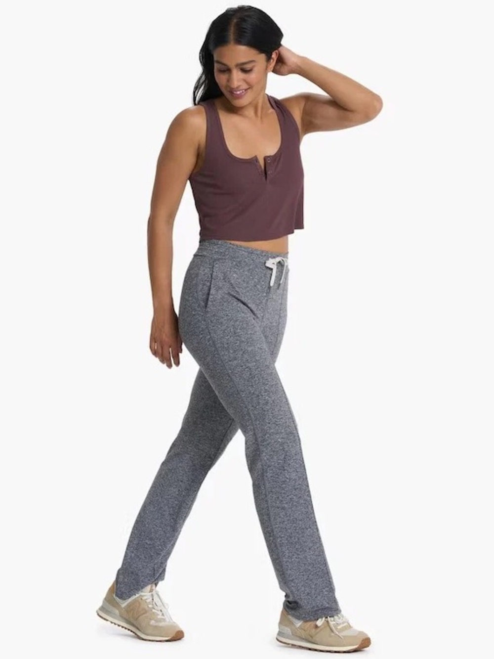 Vuori Halo Essential Wide Leg Pant Heathered Grey Black Size Small